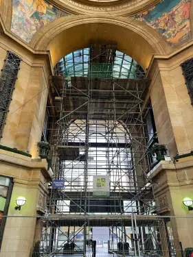 Click Here To Enlarge This Photo Of Birdcage Scaffolding In Nottingham &lpar;Exchange Arcade&rpar;